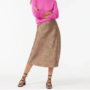 J Crew Pull On Slip Skirt Leopard Dot Sz. Med